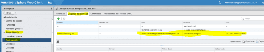 Integración directorio activo vCenter 6