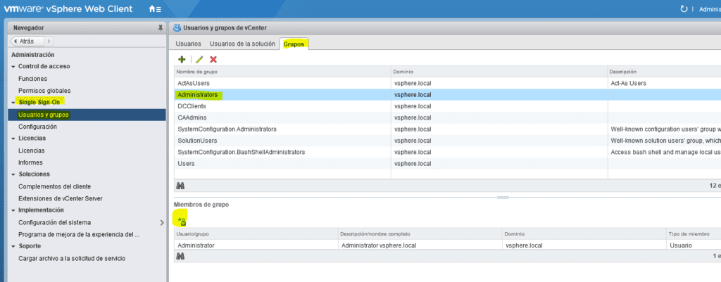 Integración directorio activo vCenter 7